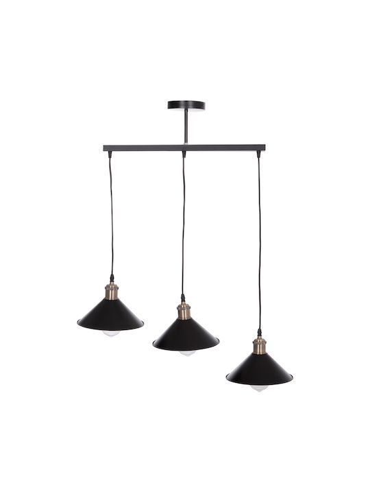 HomeMarkt Bell Pendant Light Black Bell with Socket E27 21x21cm