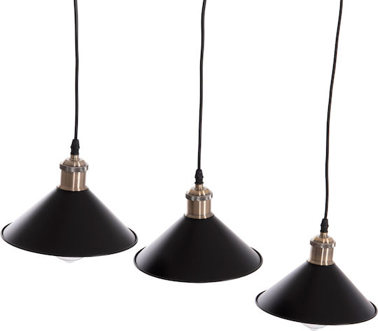 HomeMarkt Bell Pendant Light Black Bell with Socket E27 21x21cm