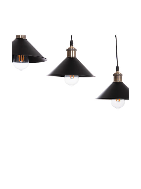 HomeMarkt Bell Pendant Light Black Bell with Socket E27 21x21cm