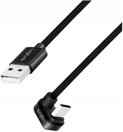 LogiLink Geflochten / Regulär USB 2.0 Kabel USB-C männlich - USB-A Schwarz 3m (CU0195)