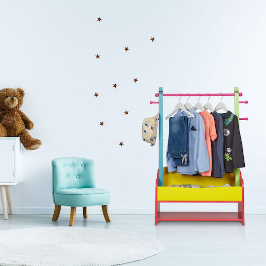 Relaxdays Cuiere pentru Copii Multi Hook cu cârlig Lemn Verde 100.5x71x30εκ. 1buc