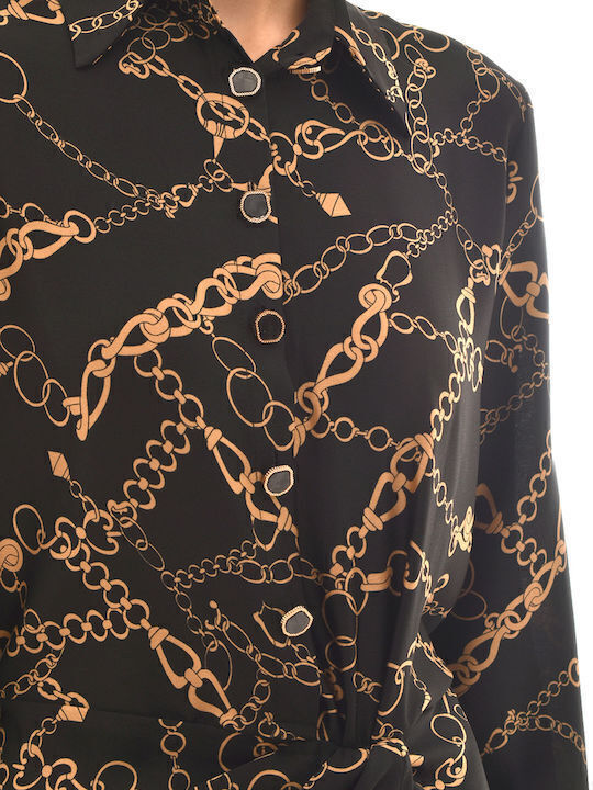 Mini Dress with Tearing Black