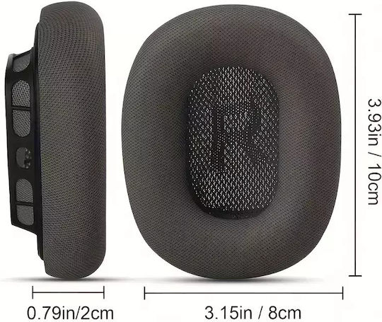 Ανταλλακτικά Μαξιλαράκια Apple Airpods Max Ζεύγος Μαύρο 370160 Blk-συμβατά