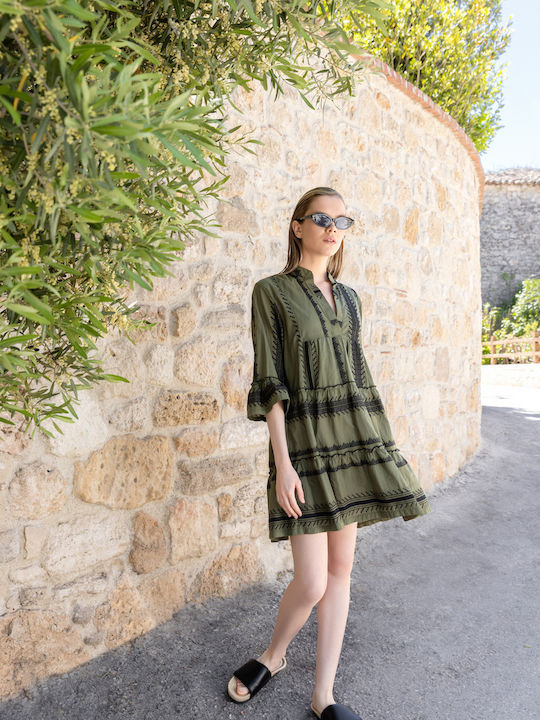 Pink Label Rochie Scurtă De Plajă Pentru Femei Verde