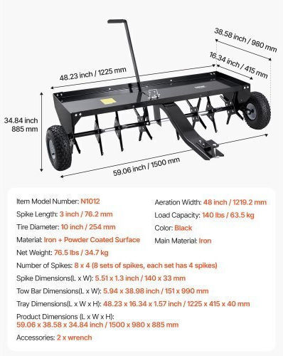 Vevor 48" Schleppbelüfter Universalhitch Tcshxpqq48yc19z4uv0