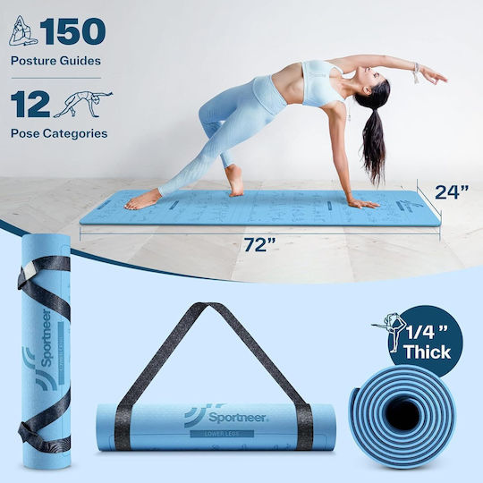 Sportneer Covor de exerciții fizice Pilates Albastru Lungime 72cm