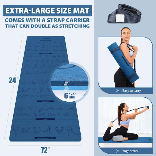 Sportneer Covor de exerciții fizice Pilates Albastru Lungime 72cm
