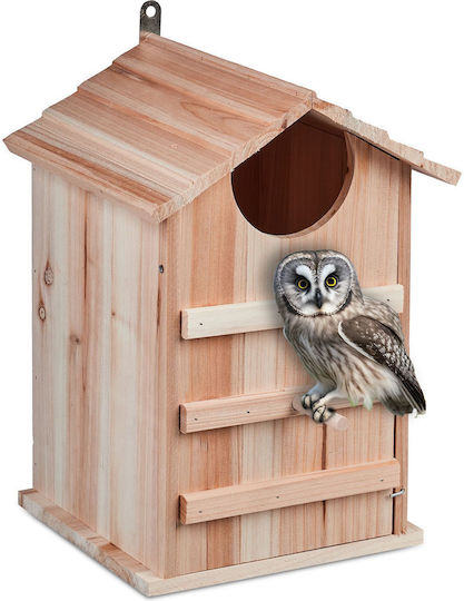 Decorative Wooden Birdhouse 38.5 X 25 X 28 Cm Light Brown