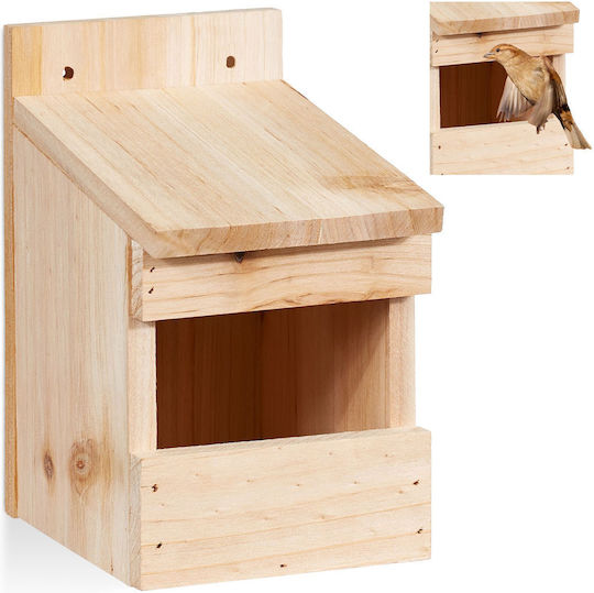 Căsuță decorativă din lemn pentru păsări 20 X 12 X 15,5 cm Naturală