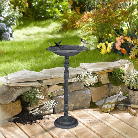 Hrănitoare pentru Păsări din Fontă Relaxdays Aproximativ 74.5 X 37.5 X 35 Cm Verde Închis