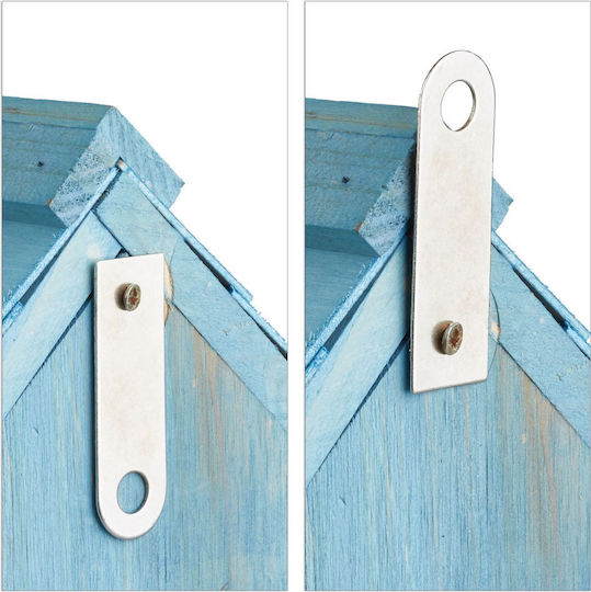 Decorative Wooden Birdhouse 24.5 X 17 X 12 Cm Blue