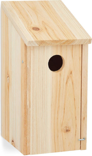 Căsuță decorativă pentru păsări din lemn 26 X 12 X 14.5 cm naturală