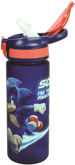 Gim Hedgehog Παιδικό Παγούρι Θερμός Πλαστικό με Καλαμάκι Sonic 600ml (Διάφορα Σχέδια/Χρώματα)