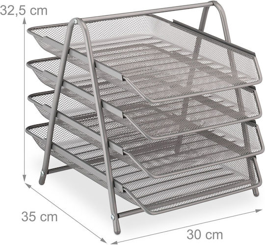 Organizator documente suport birou 4 compartimente 32.5 X 30 X 35 cm