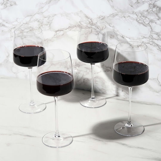 Design Is This Set of Glasses for White and Red Wine made of Glass Stemmed 4pcs