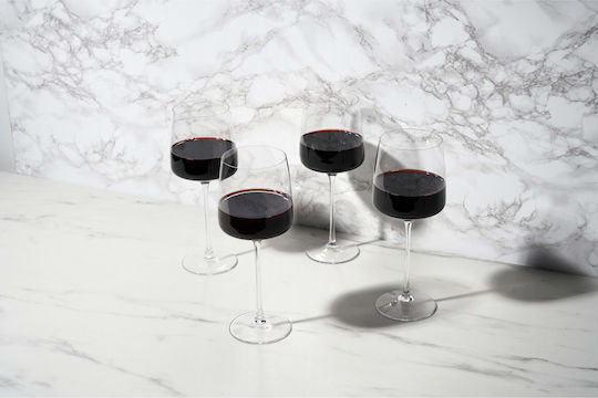 Design Is This Set of Glasses for White and Red Wine made of Glass Stemmed 4pcs