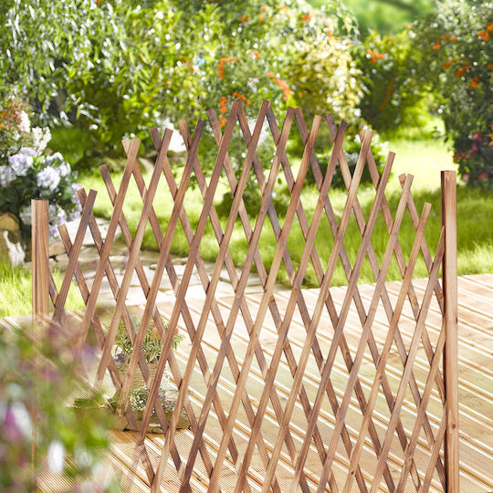 Spalier Extensibil pentru Plante Căţărătoare Lemn Relaxdays H 98-108cm L 37-200cm Maro Deschis