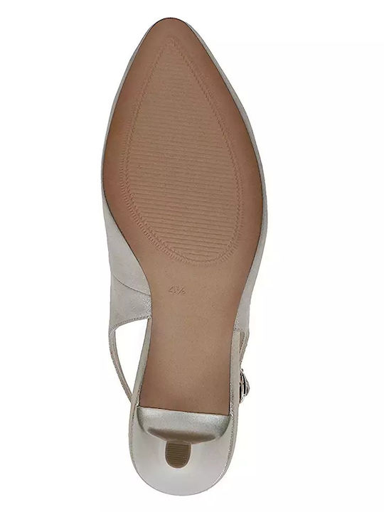 Leder Pumps Goldene