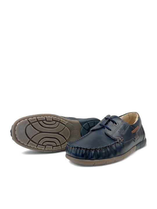Δερμάτινα Ανδρικά Boat Shoes σε Μπλε Χρώμα