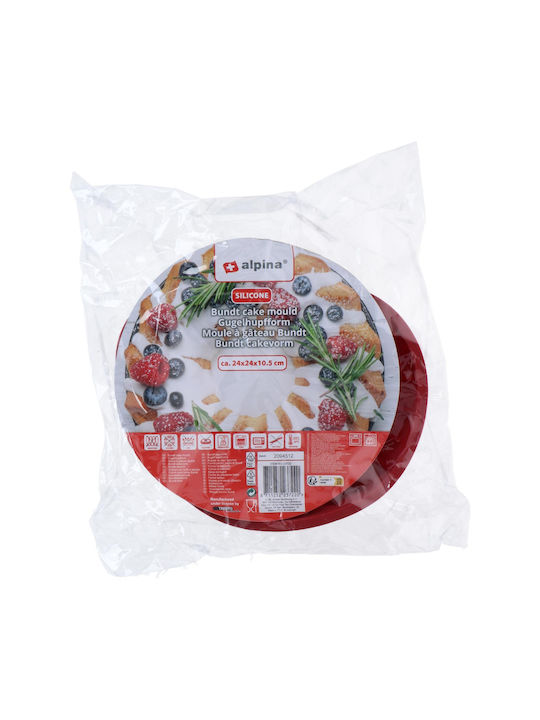 Bundt-Kuchen Silikonform Rot Weiß 24x24x10,5cm Alpina 2 Stück