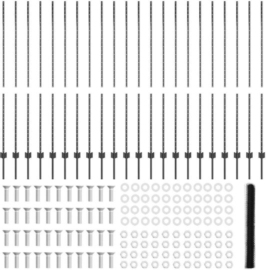 Vidaxl Steel Posts 22 Pcs U-channel Grey 150 cm Hexagonal Fence Vidaxl Grey 1.5x50 m Steel