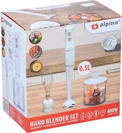 Alpina Appliances Ραβδομπλέντερ με Ανοξείδωτη Ράβδο 400W Λευκό