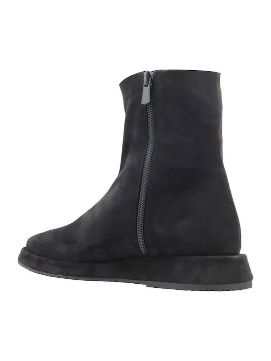 Wildleder Stiefeletten Damen Schwarz