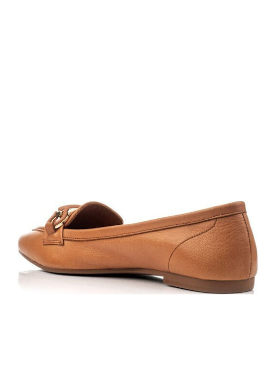 Δερμάτινα Γυναικεία Loafers σε Ταμπά Χρώμα