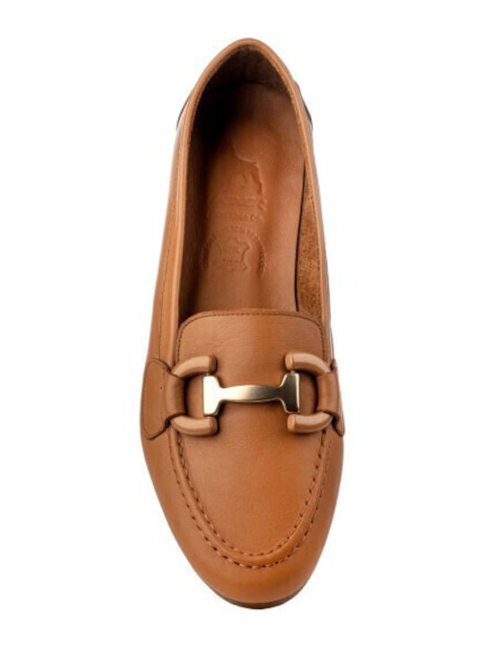 Δερμάτινα Γυναικεία Loafers σε Ταμπά Χρώμα