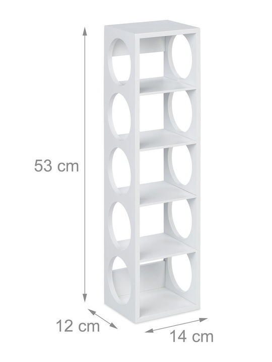 Поставка за бутилки вино от бамбук, 2 броя, бяла, 53 x 14 x 12 см