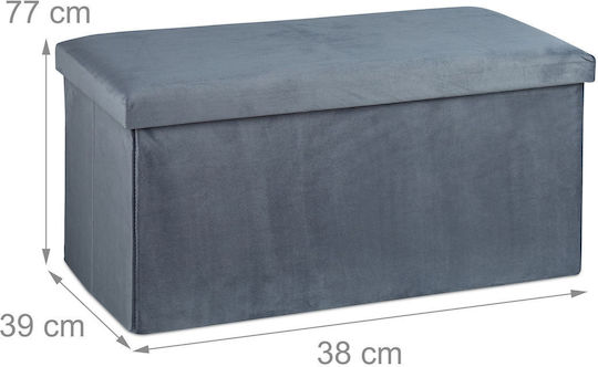 Relaxdays Hölzernes Aufbewahrungsbox mit Deckel Gray 38x77x39cm 1Stück