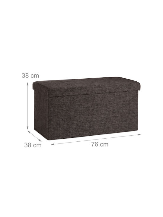 Relaxdays Пластмаса Кутия за съхранение с капак Кафяв 38x76x38см 1бр