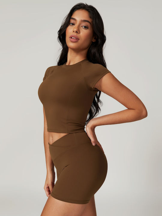 Γυναικείο Σετ με Κολάν Brown