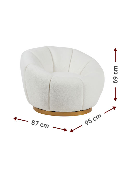 Snuggle Armchair Swivel White 95x87x69cm