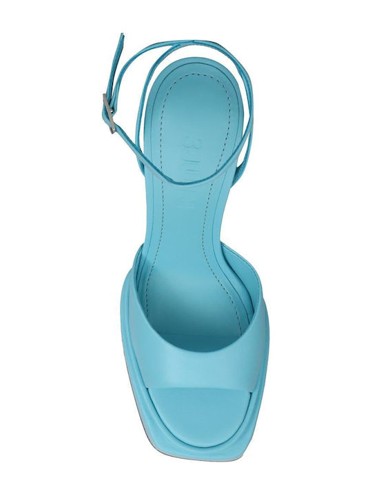 Leather Sandals Light Blue