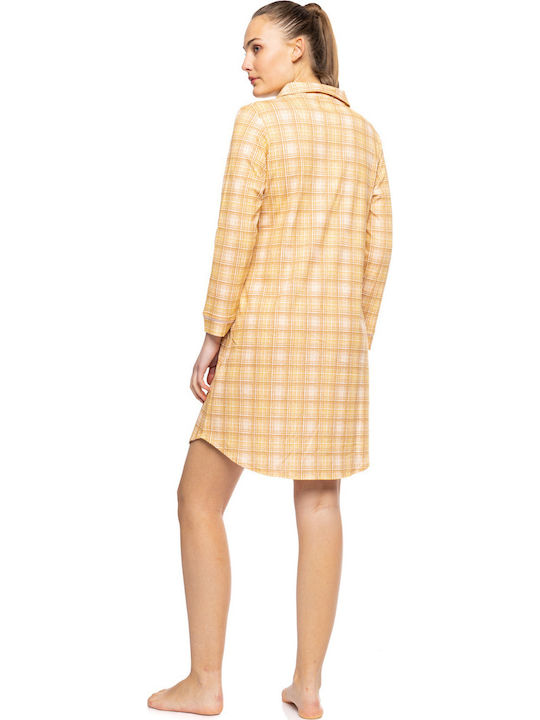 Pink Label Winter Women's Nightdress Gold