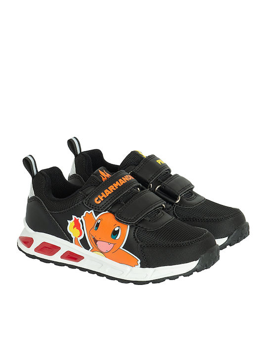 Pokemon Παιδικά Sneakers με Σκρατς & Φωτάκια Μαύρα