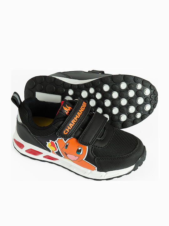Pokemon Παιδικά Sneakers με Σκρατς & Φωτάκια Μαύρα