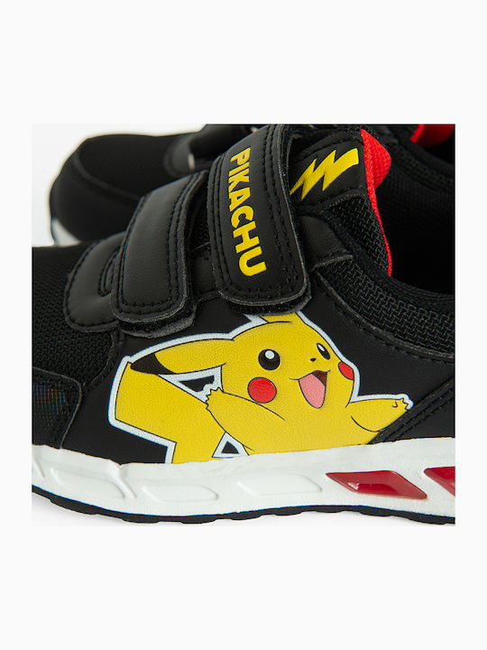 Pokemon Παιδικά Sneakers με Σκρατς & Φωτάκια Μαύρα