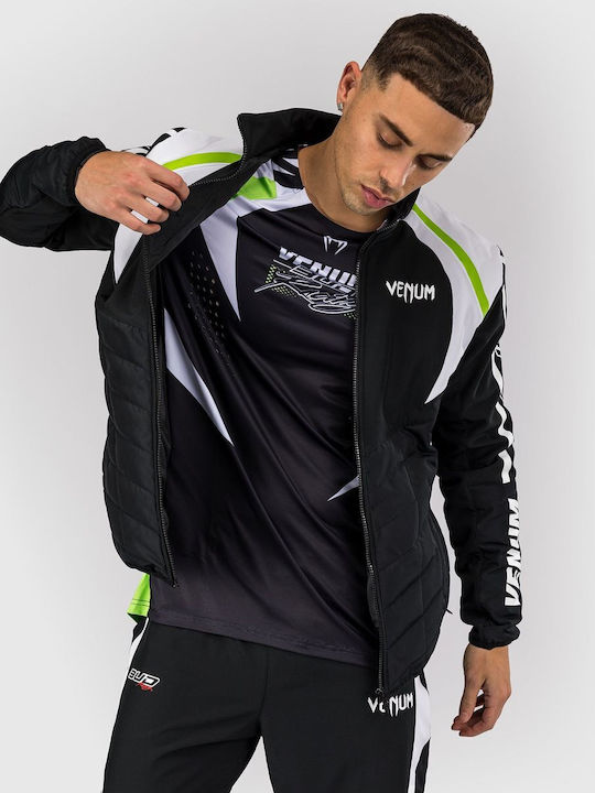 Cardigan Black White Lime Green