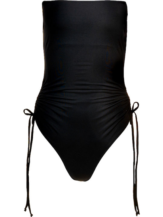 Trägerlos Badeanzug Black
