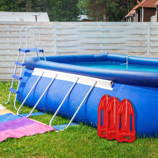 Set 3 Inflatable Pool Mattresses Relaxdays Dimensions 7 X 30 X 64 Cm Red