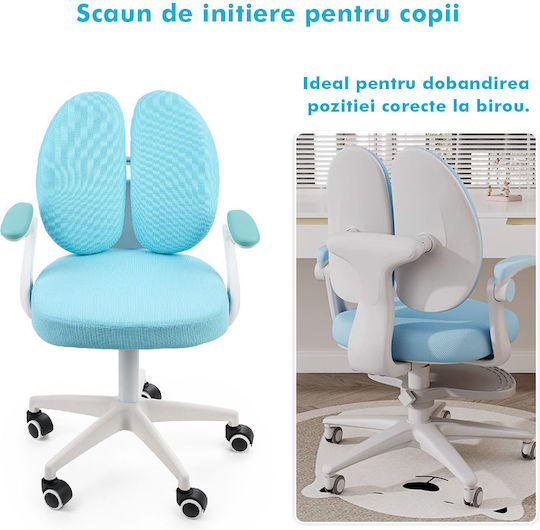 Kinderstühle Schreibtischstuhl 2 Seite Blau 55x55x76,5-85,5cm