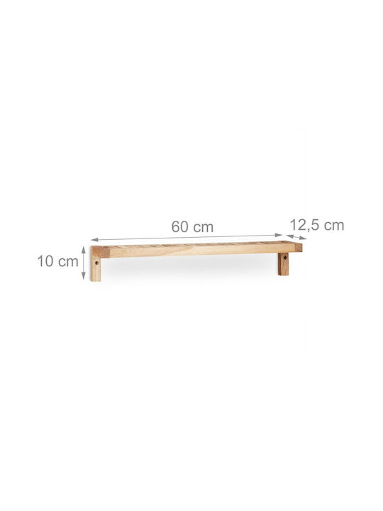 Raft De Perete Din Lemn De Nuc 10x60x12.5cm
