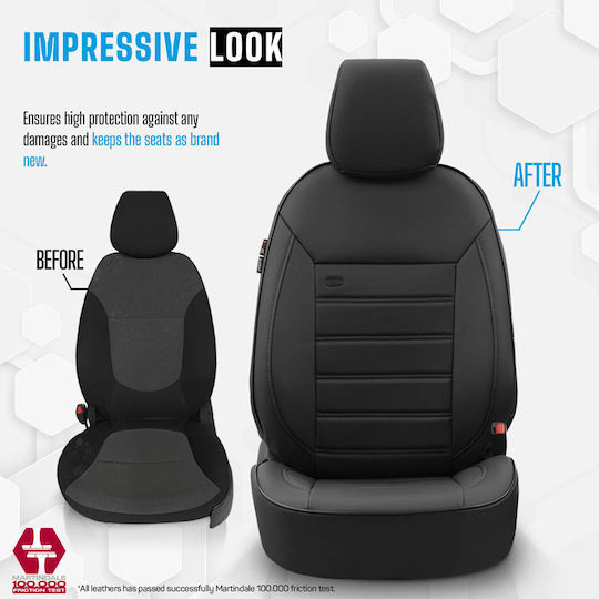 Auto Gs Car Cover Set 11pcs Leatherette Black