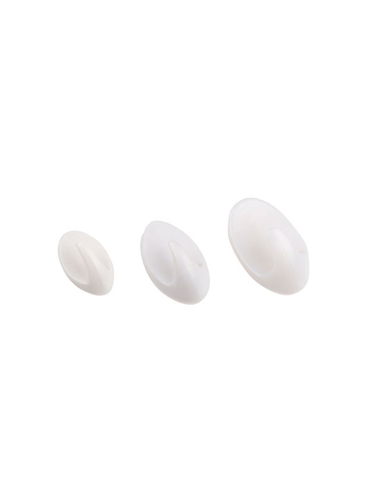 Wall Hanger Hooks Plastic White 8 Pieces