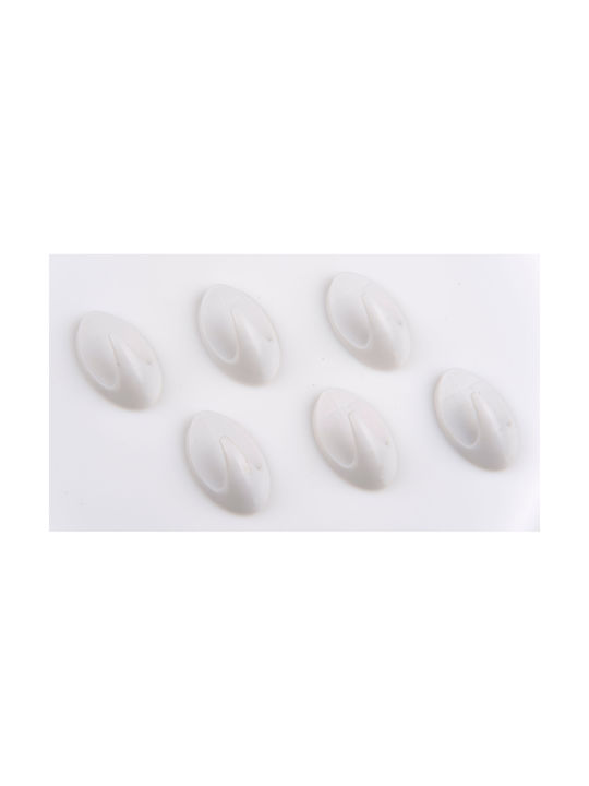 Wall Hanger Hooks Plastic White 8 Pieces