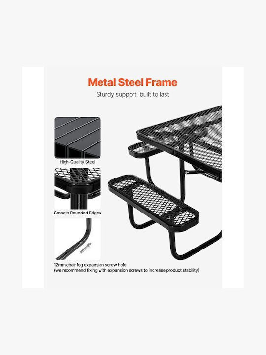 Metal Masa pentru spații exterioare Roz 116x116x74.5buc