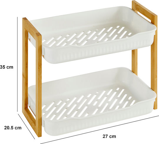 5Five Ραφιέρα Μπανιέρας Πλαστική 27x20.5x35cm Λευκή