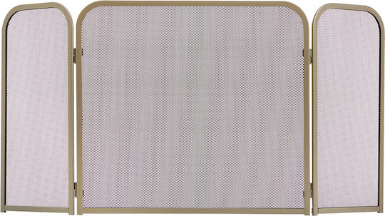 Zogometal Metallic Fireplace Screen with 3 Panels 50x23x53cm